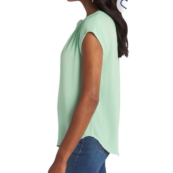 41 Hawthorn Morey Mint Green Split Neck Blouse Tunic - Picture 4 of 13